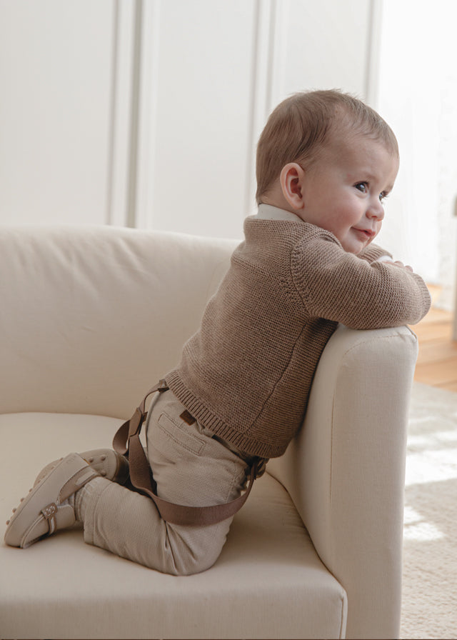 Baby Long Cotton Pants With Suspenders