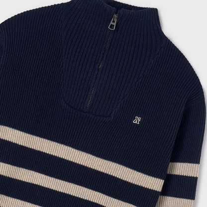 Nukutavake Boys Striped Zipper Sweater