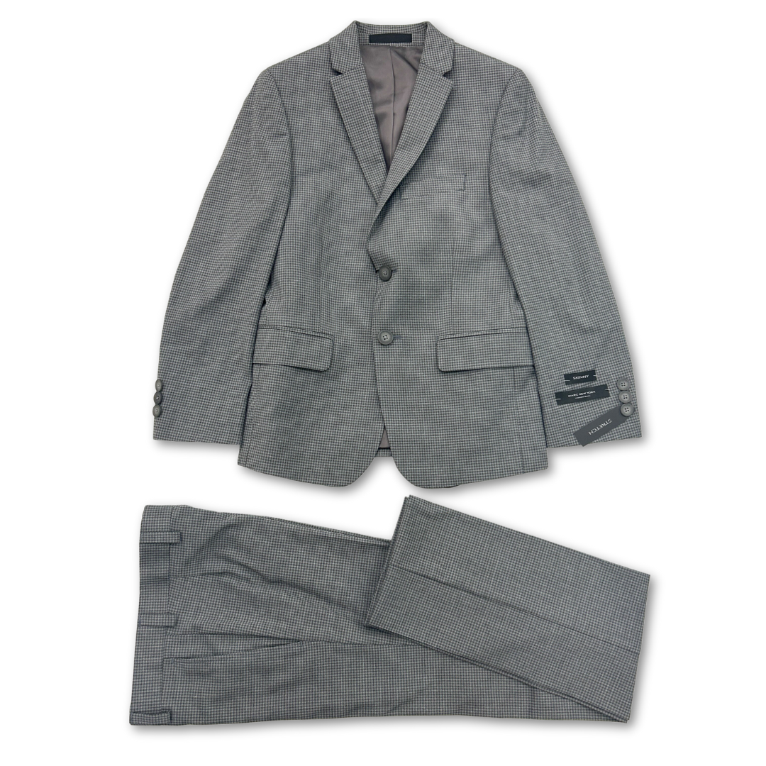 Marc New York Boys Skinny Light Grey Mini Grid Suit W0708