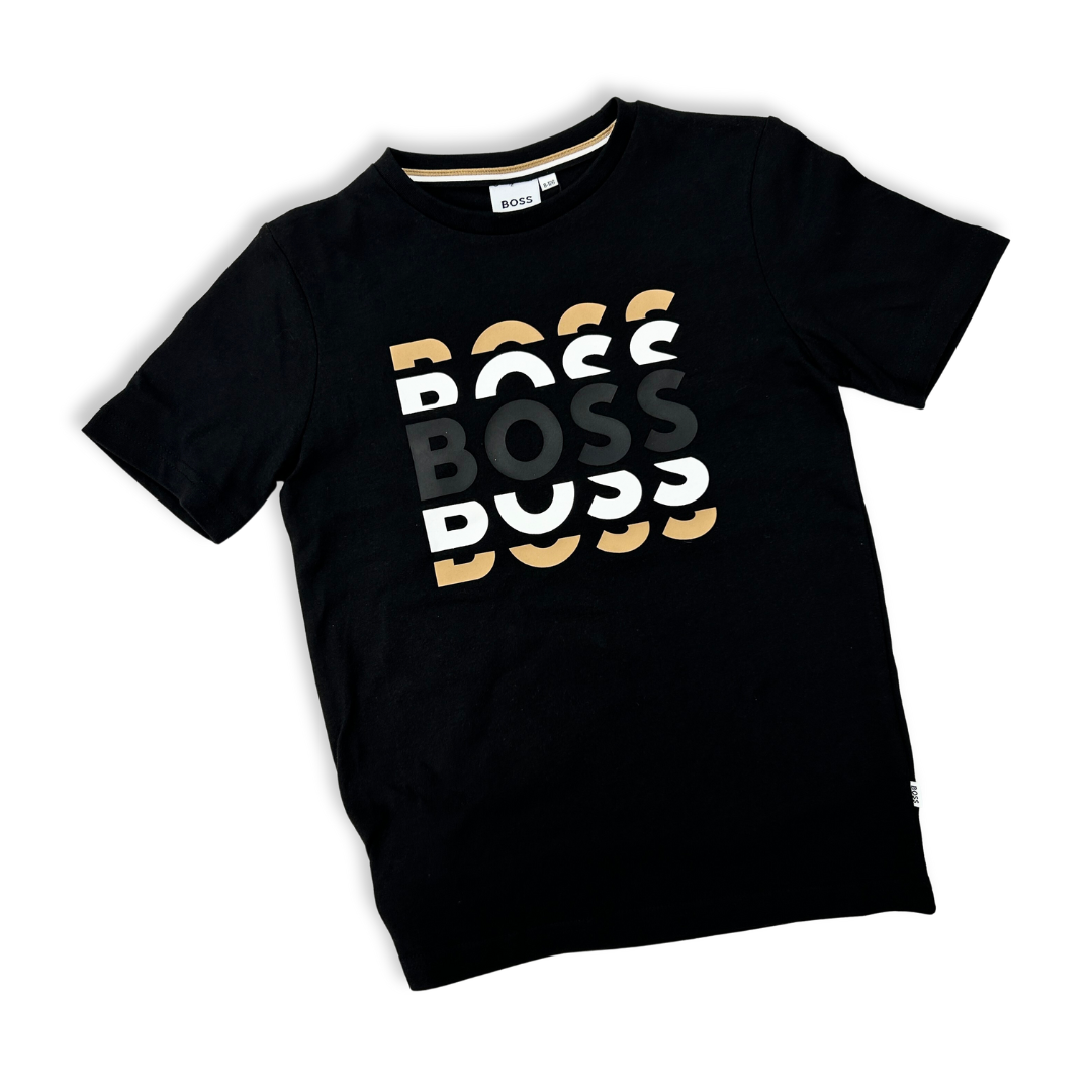 Hugo Boss Boys Black T-Shirt w/Logo _J25O72-09B