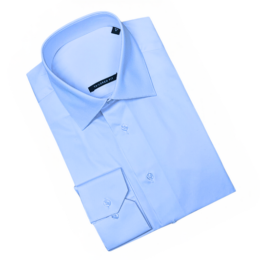NorthBoys Mens Tailored Fit Light Blue Premium Cotton Dress Shirt