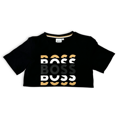 Hugo Boss Boys Black T-Shirt w/Logo _J25O72-09B