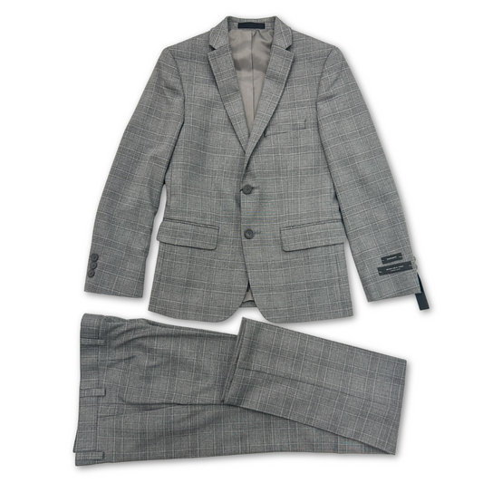 Marc New York Boys Skinny Grey Plaid Suit_ W0709