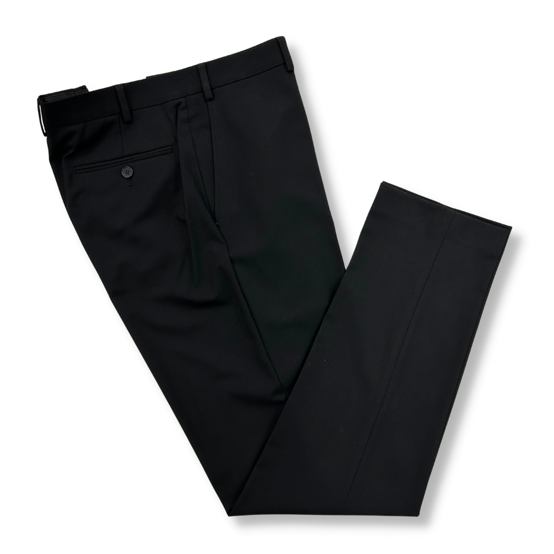 Calvin Klein - Black Pocketed Wide-Leg Suit Pants Polyester | SilkRoll
