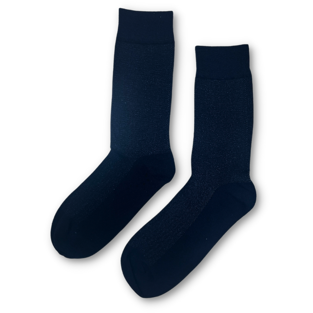 Edmondo Mens Navy Cotton Dress Socks