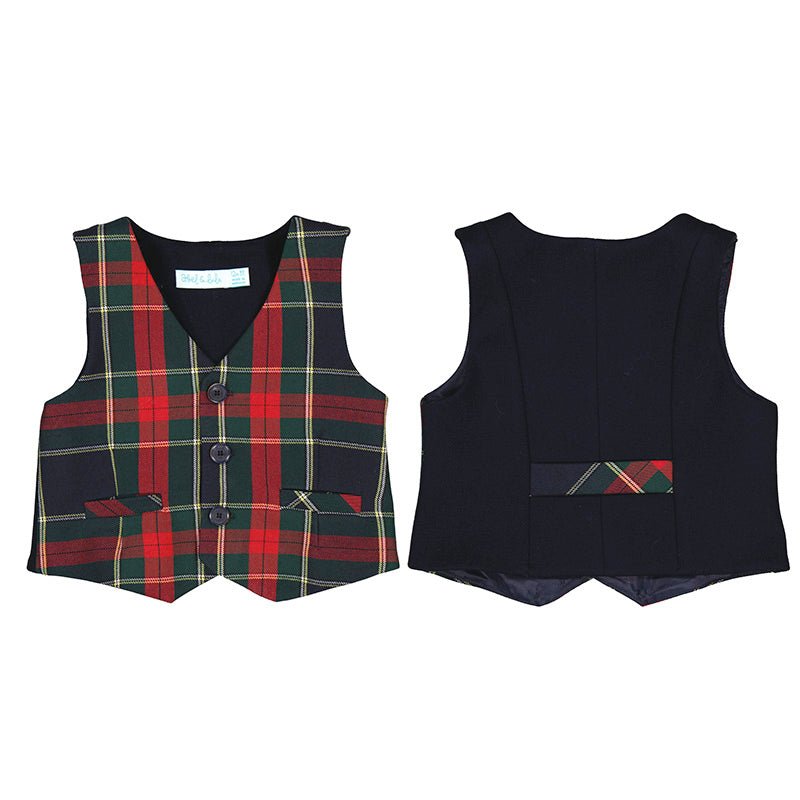 Abel & Lula Navy Plaid Vest_5840 - 5 - NorthBoys