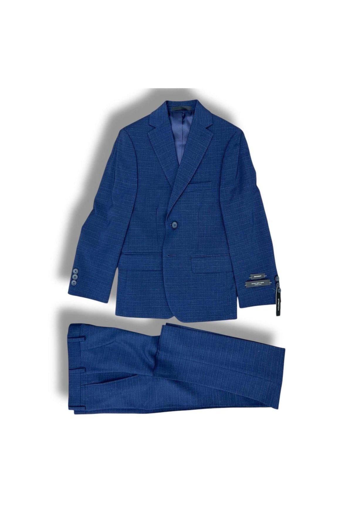 Andrew Marc Boys Skinny Plain Blue Suit_ W0801-NorthBoys