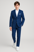 Andrew Marc Boys Skinny Plain Blue Suit_ W0801-NorthBoys
