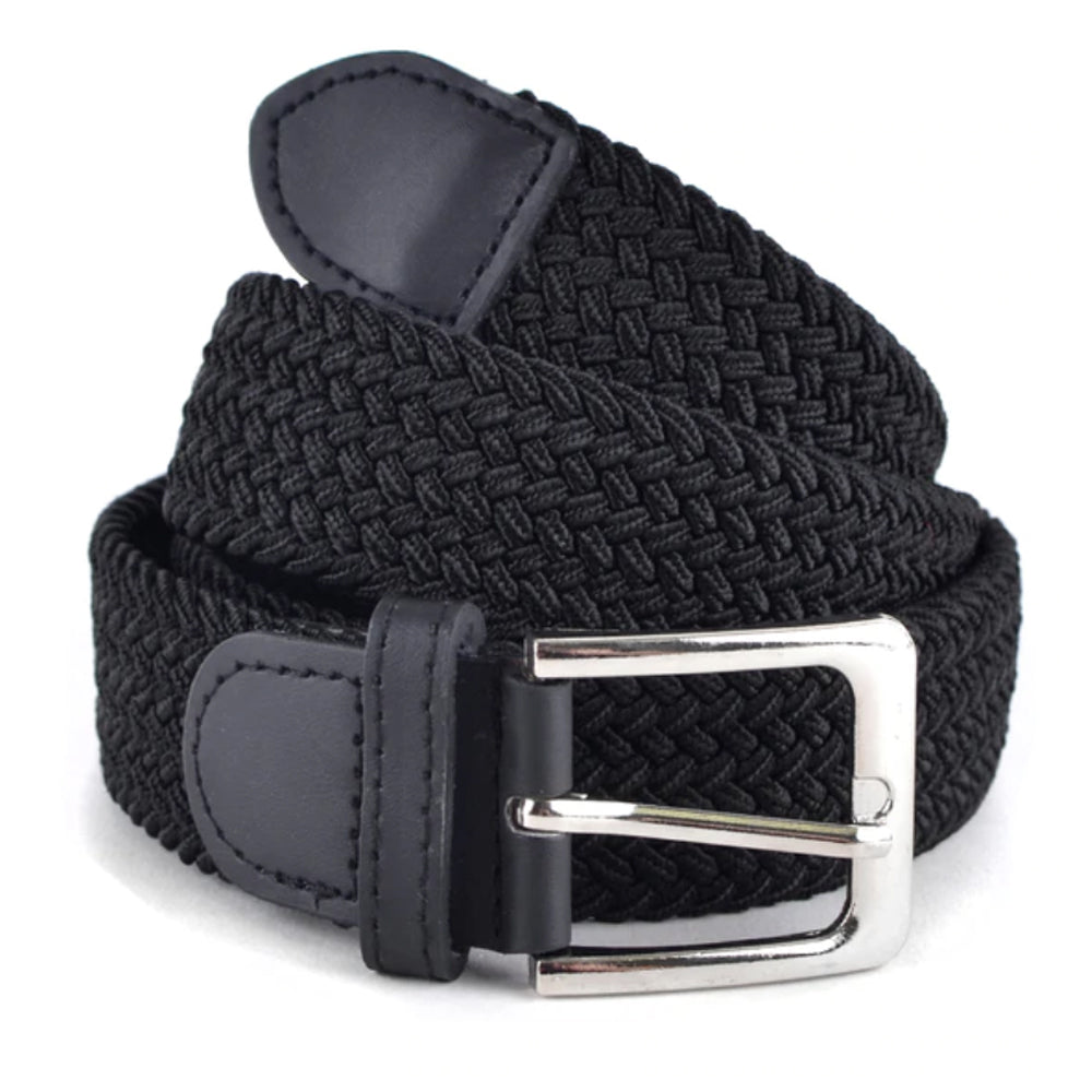 Northboys Mens Braided Elastic Belt_ B-3502-Black