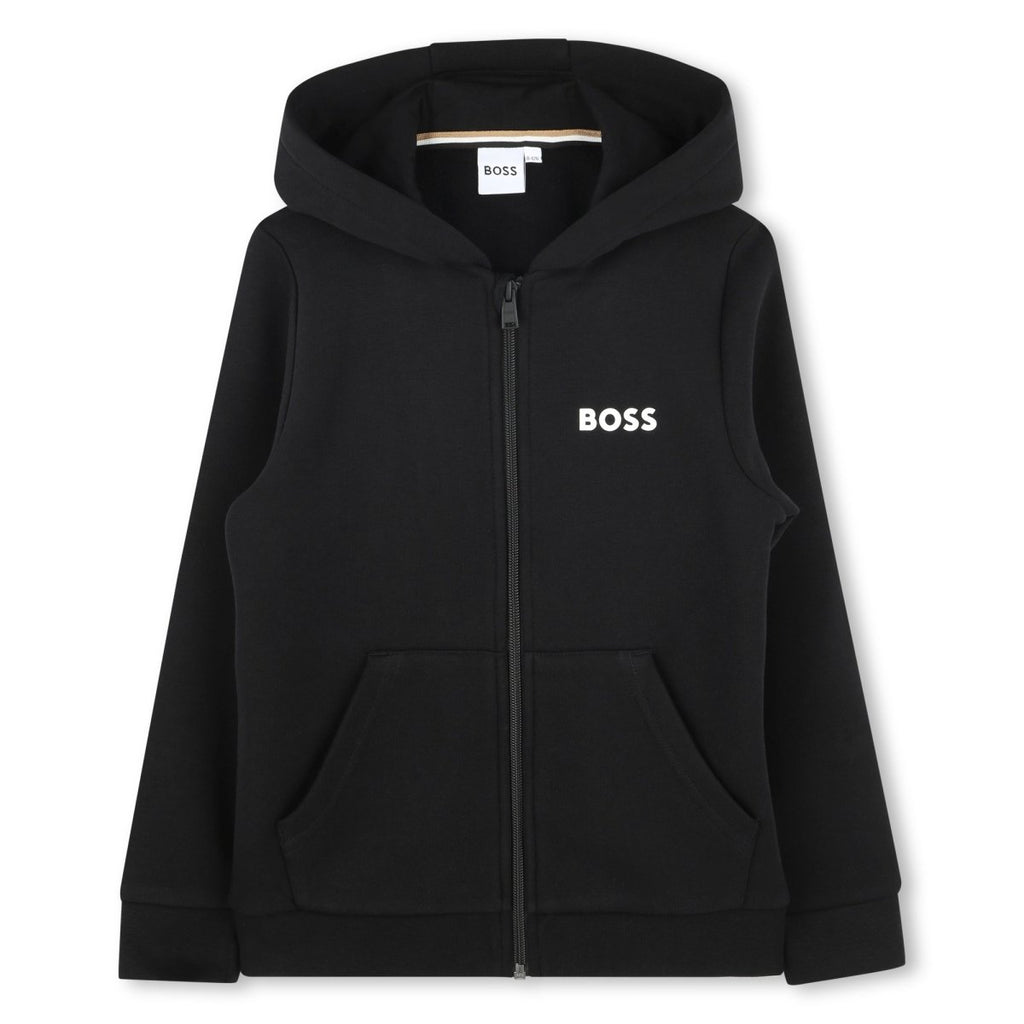 Boys Small Logo Zip Up Black Hoodie - NorthBoys