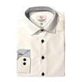 Boys White w/ Royal Blue Non - Iron Dress Shirt - NorthBoys