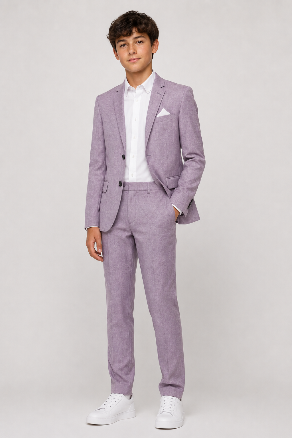 Nice Threads Boys Slim Fit Pastel Lilac Suit