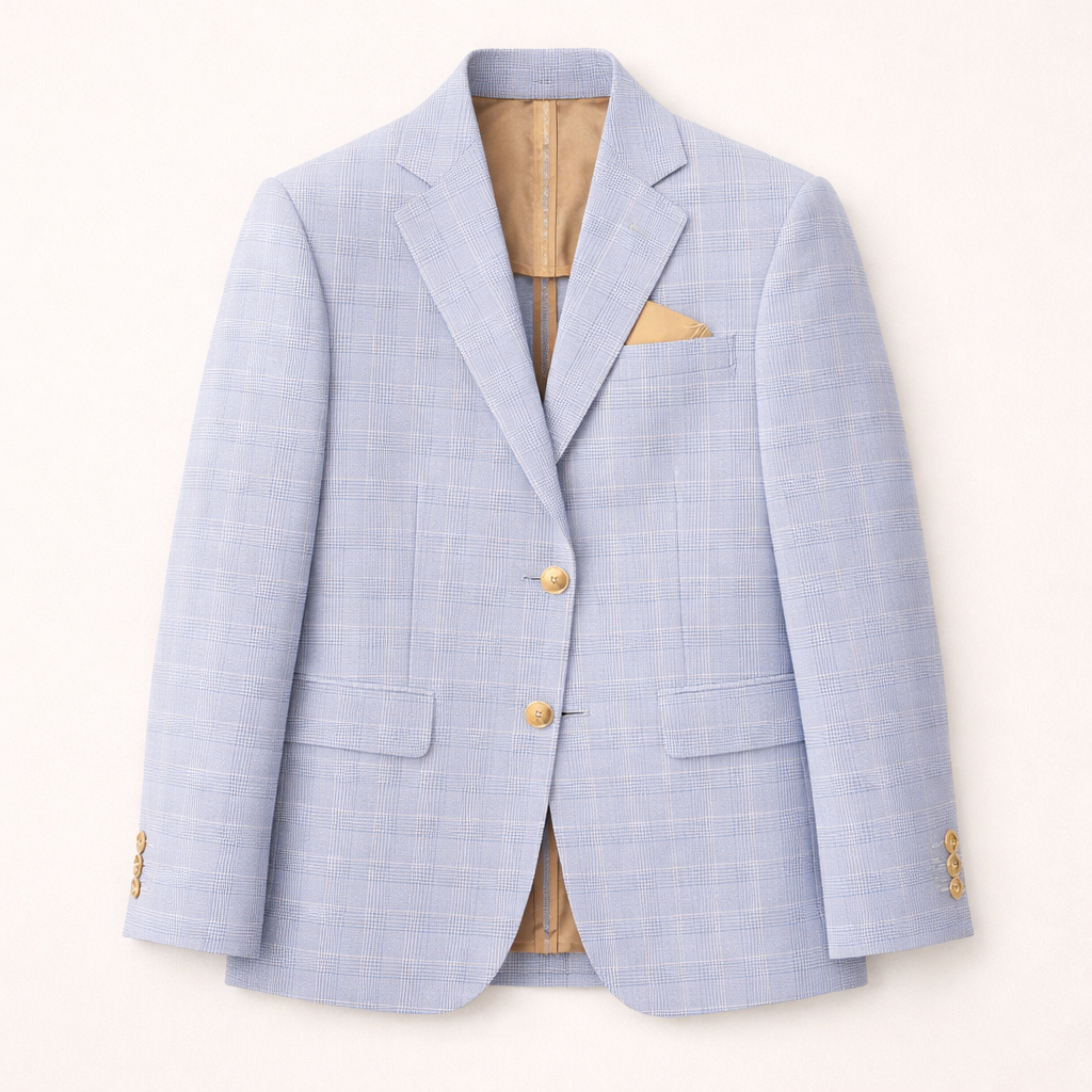 Leo & Zachary Boys Light Blue Prince of Whales Sports Jacket_ 437/837