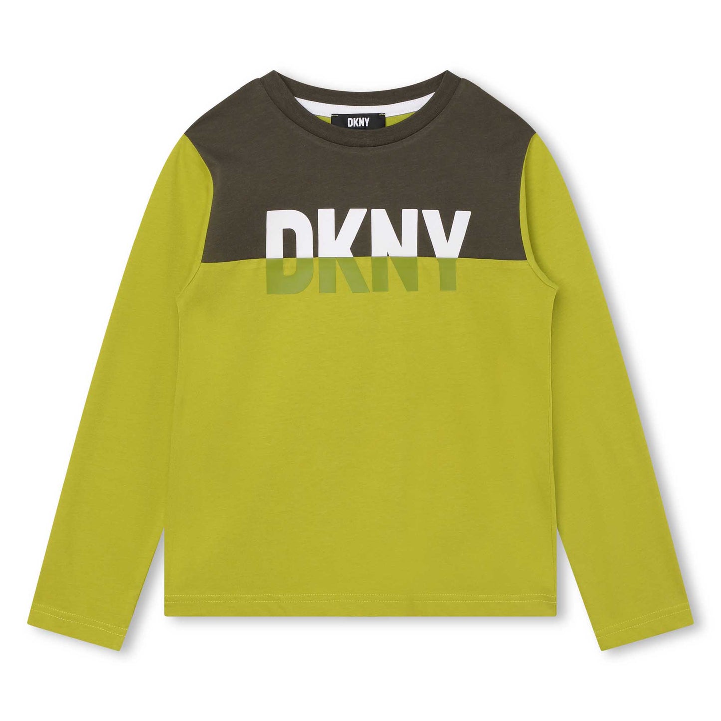DKNY Junior boys Lime Green Cotton NorthBoys – T-Shirt Sleeves Organic Long _D25E6