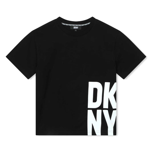 DKNY Junior Boys Black Organic Cotton T-Shirt _D55005-09B