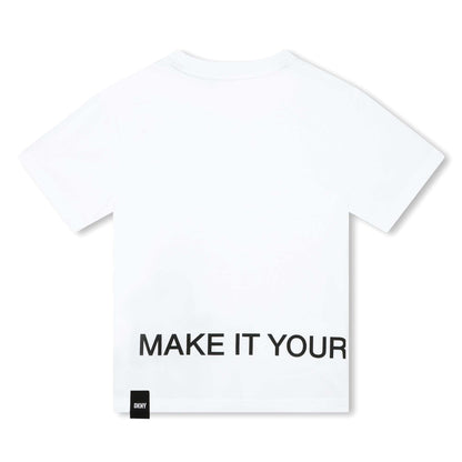 DKNY Junior Boys White Organic Cotton T-Shirt _D55005-10P