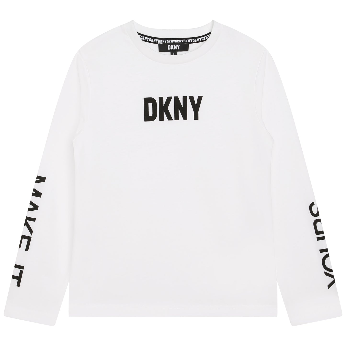 DKNY Junior Boys White Long Sleeve T-Shirt _D55007-10P