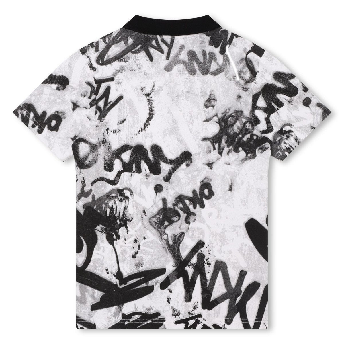 DKNY Junior Boys White Graffiti Print Polo Shirt _D25E62 - 10P - NorthBoys
