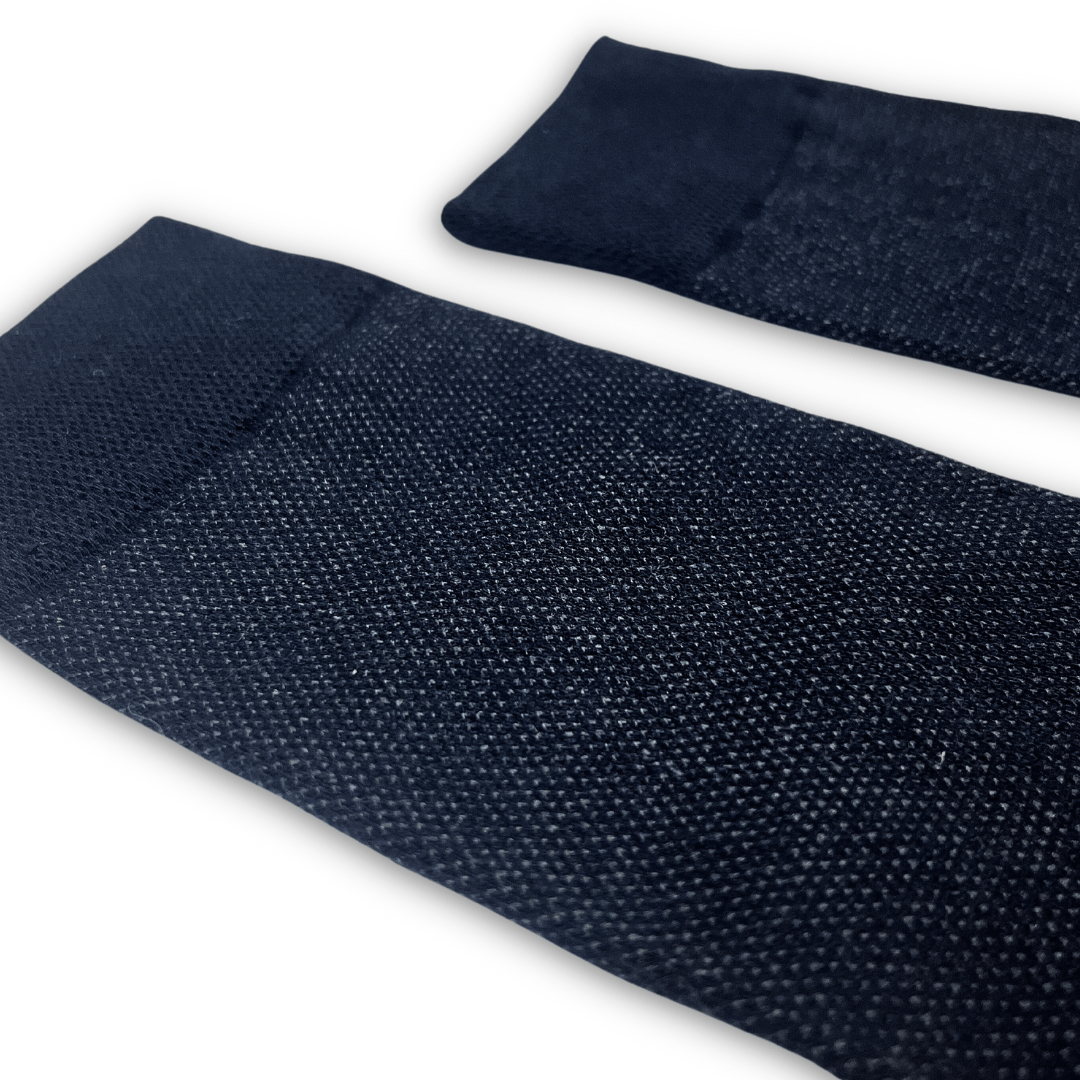 Edmondo Mens Navy Cotton Dress Socks - NorthBoys