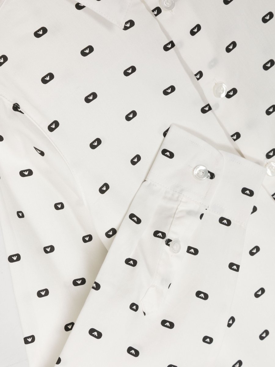 Emporio Armani Boys White Printed Dress Shirt_6R4C86 - 1NMVZ - NorthBoys
