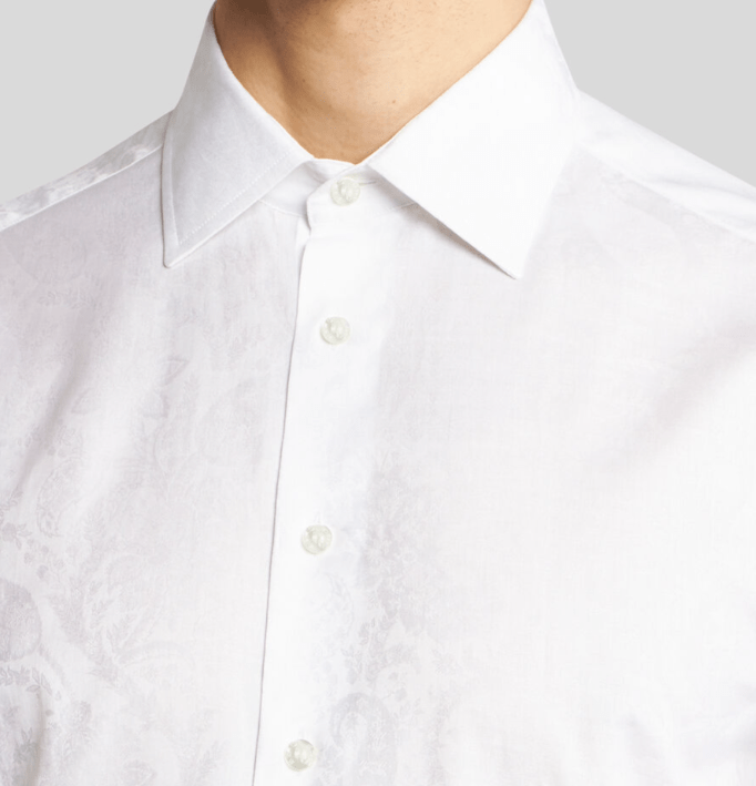 Etro Boys Long Sleeve Tone on Tone Paisley Print White Shirt_ GU5P40 - NorthBoys