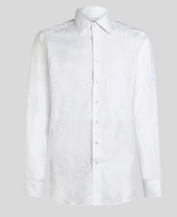 Etro Boys Long Sleeve Tone on Tone Paisley Print White Shirt_ GU5P40 - NorthBoys