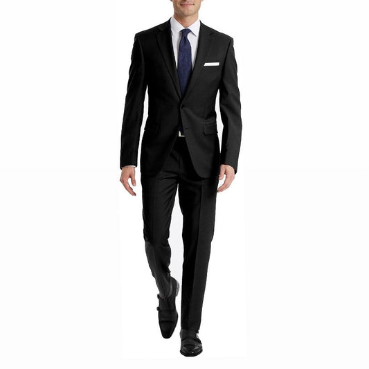 Calvin Klein Mens Slim Fit Black Wool Suit_ FY6001