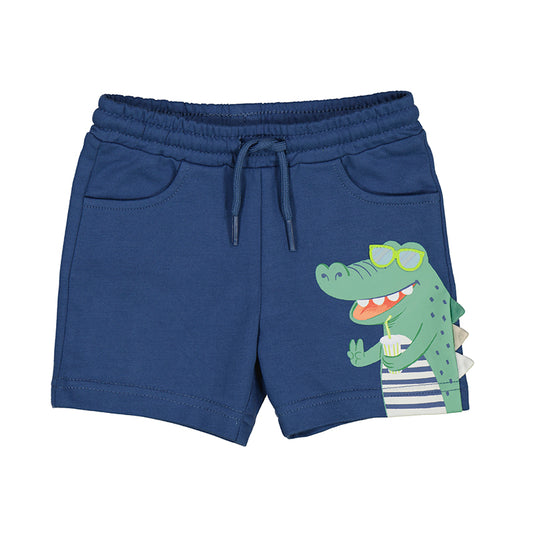 Mayoral Baby Blue Knit Crocodile Print Shorts_ 1240-30