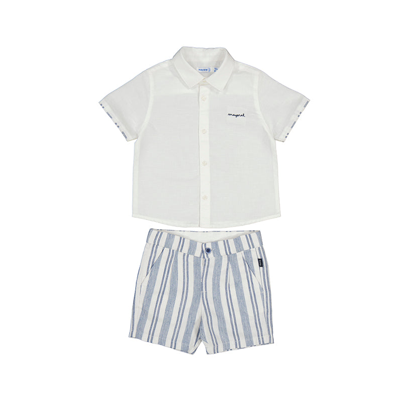 Mayoral Baby Navy Dressy Linen Short Set_ 1248-45