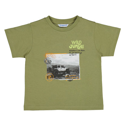 Mayoral Mini Green T-Shirt w/ Jungle Graphic_ 3010-72