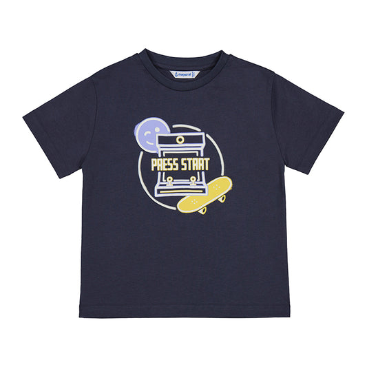 Mayoral Mini Navy T-Shirt w/ Skateboard & Computer Graphic_ 3012-83