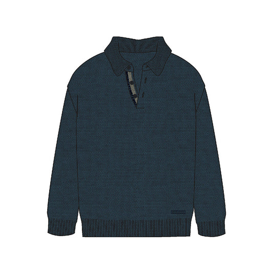 Nukutavake Navy Polo Sweater_7383-26