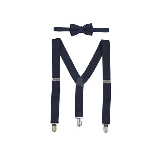Mayoral Navy Bowtie & Suspenders Set_ 10738-40