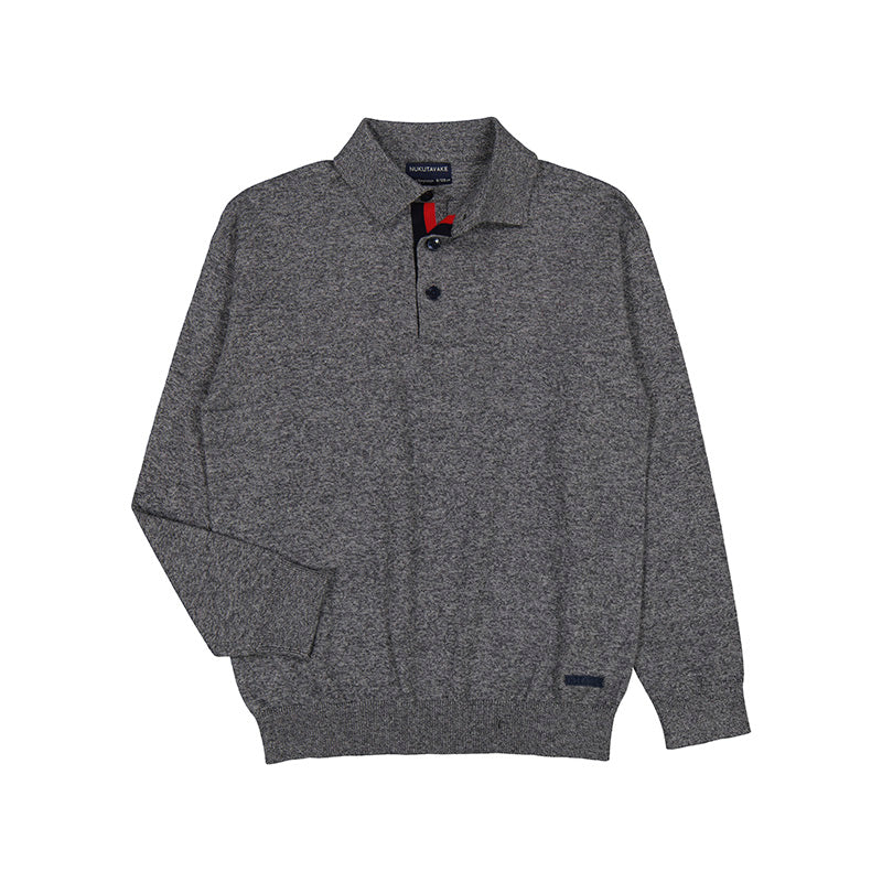 Nukutavake Grey Polo Sweater_7383-24