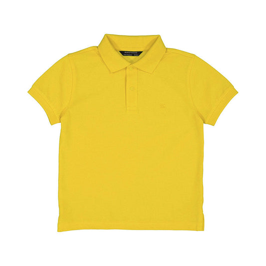 classic short sleeved YELLOW Polo shirt. 100% Sustainable cotton