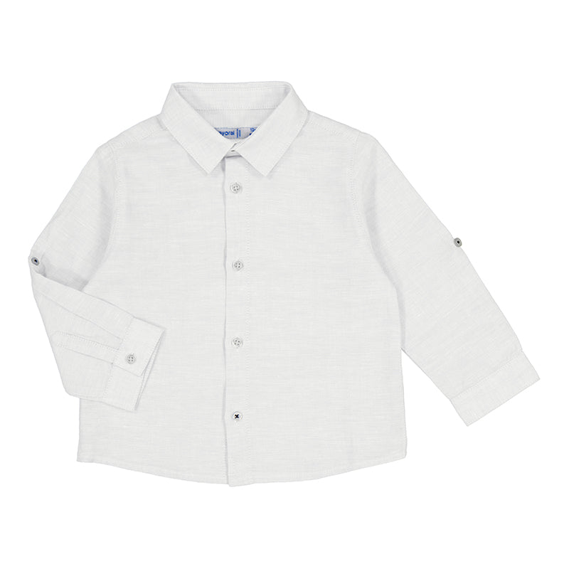 Mayoral Baby White Linen Dress Shirt_ 117-32