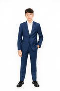 Hart Schaffner Marx Boys Blue Sharkskin Wool Suit-NorthBoys