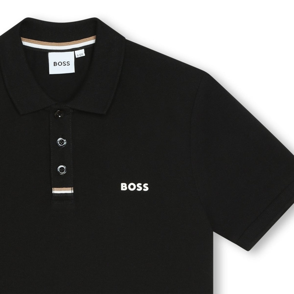 Hugo Boss Boys Black Polo - NorthBoys