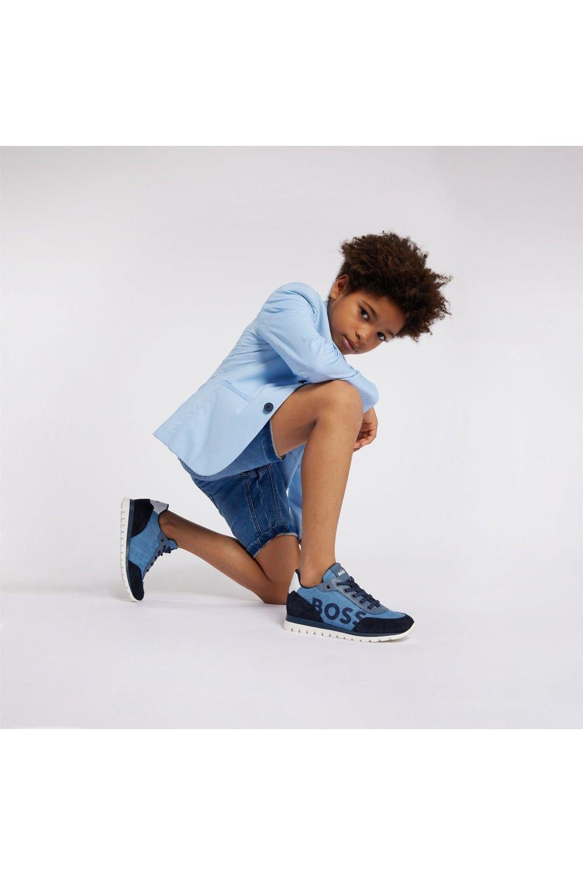 Hugo Boss Boys Pale Blue Slim Suit-NorthBoys