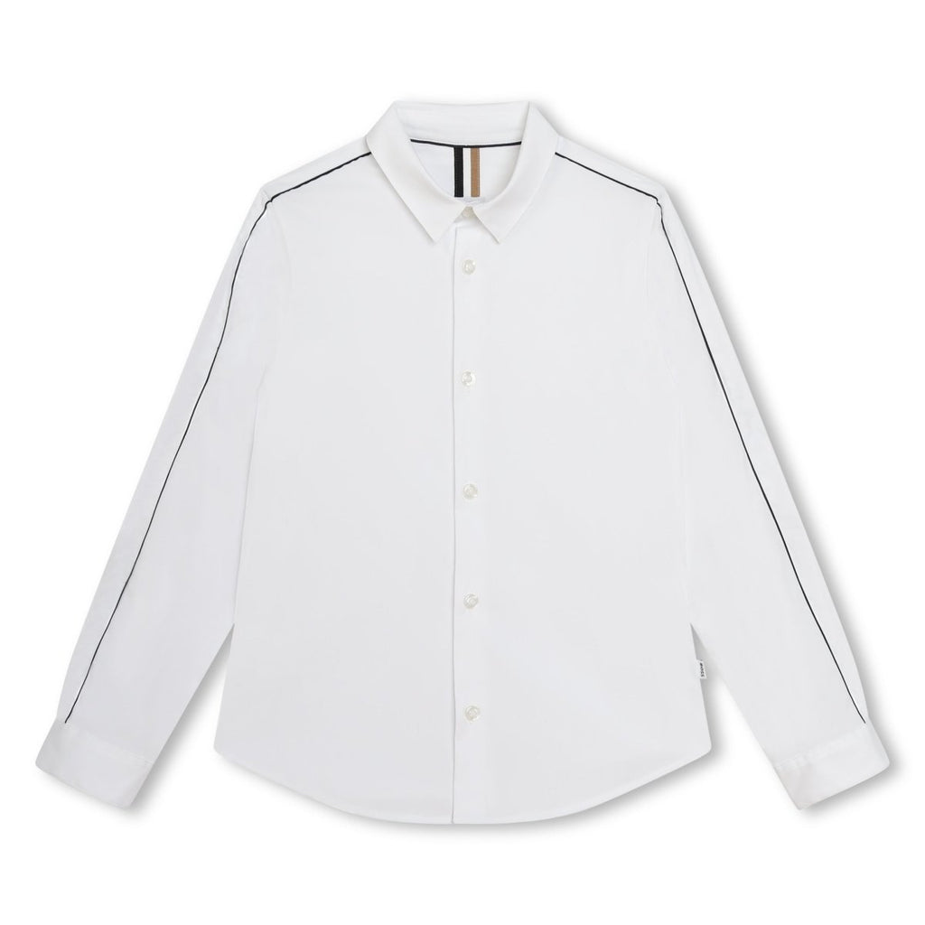 Hugo Boss Boys White Slim Fit Dress Shirt _ J50697 - 10P - NorthBoys