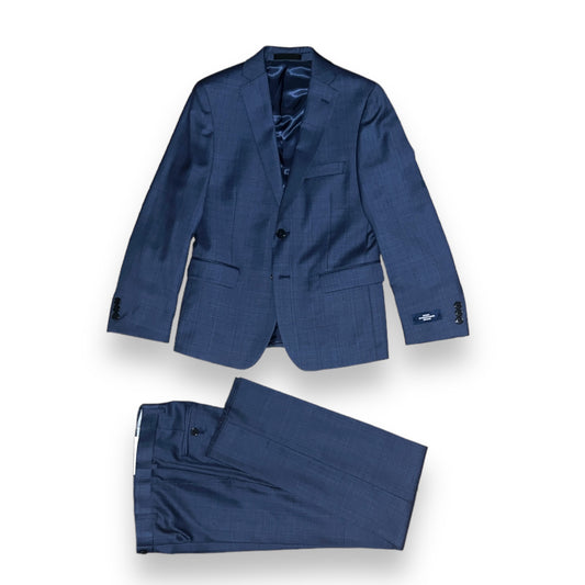 Hart Schaffner Marx Boys Blue Sharkskin Wool Suit_ CX0011
