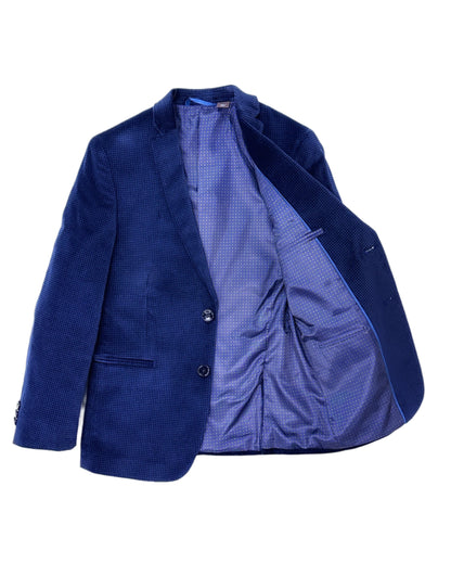 Michael Kors Boys Dark Blue Velvet Jacket_ U0070