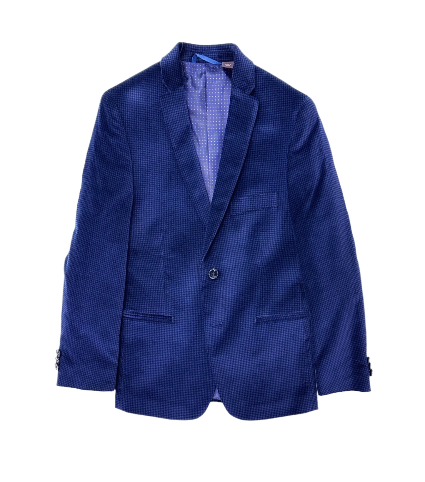 Michael Kors Boys Dark Blue Velvet Jacket_ U0070