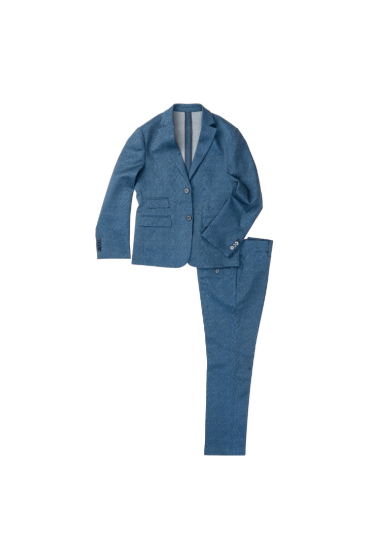 Isaac Mizrahi Boys Slim Fit Textured Navy Suit-NorthBoys