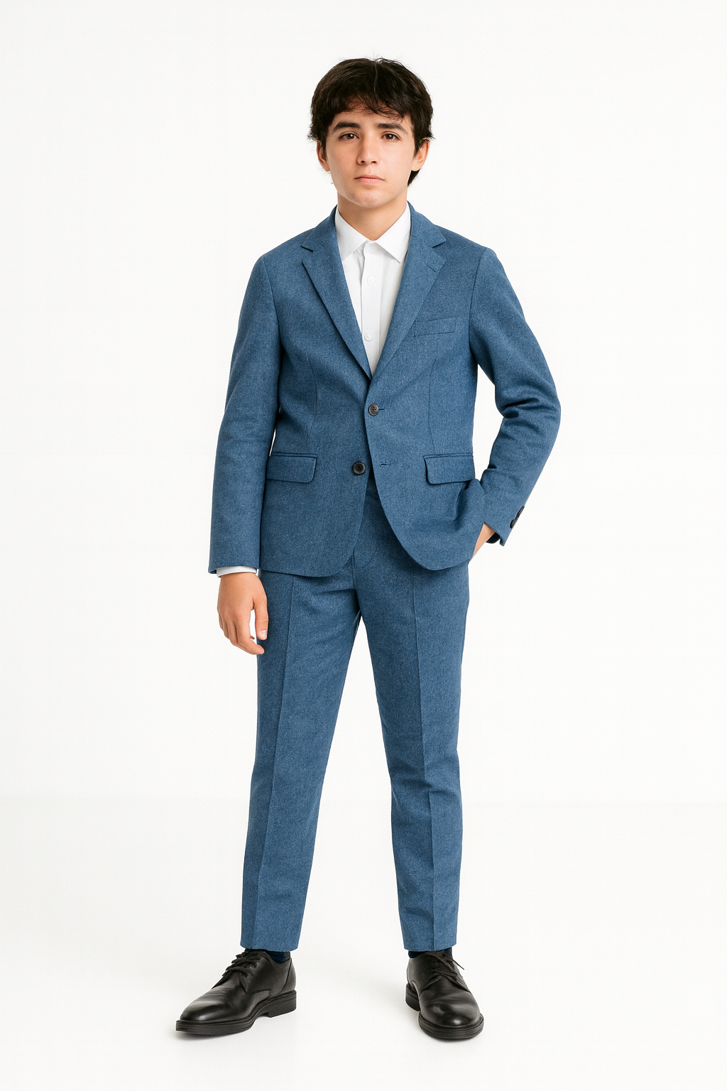 Isaac Mizrahi Boys Slim Fit Textured Navy Suit-NorthBoys