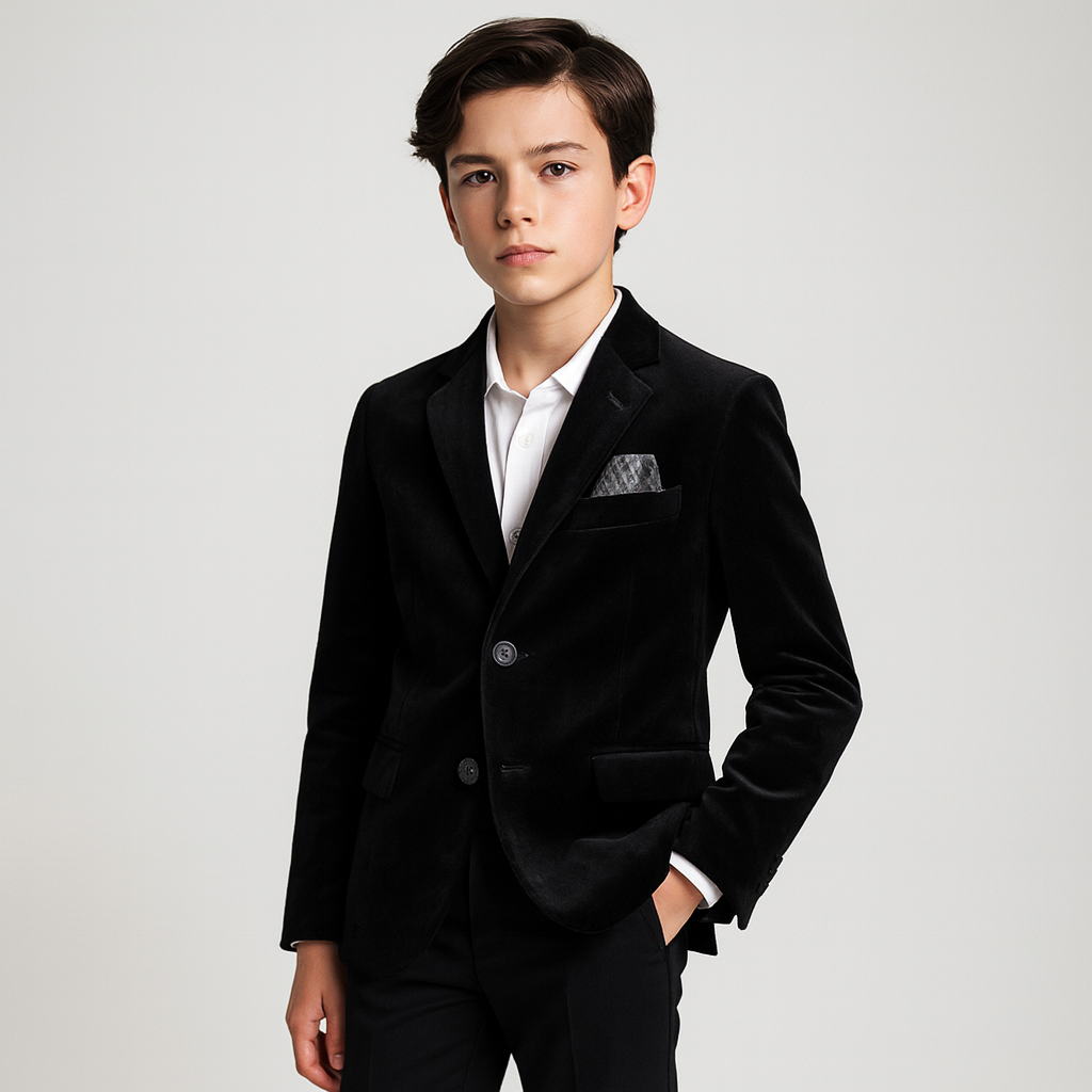 Isaac Mizrahi Boys Velvet Black Blazer