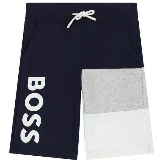 Hugo Boss Boys Fleece Bermuda Shorts_Navy J24826-849