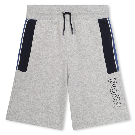 Hugo Boss Boys Grey Fleece Bermuda Shorts_ J50684-A32