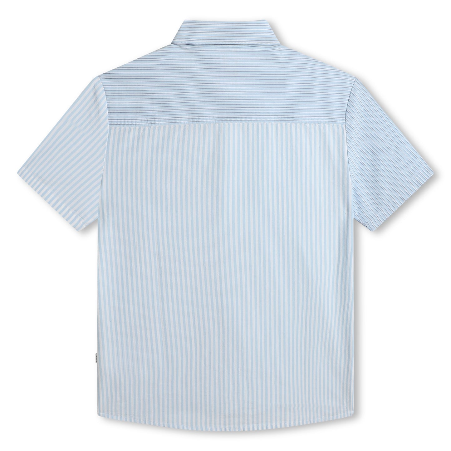 Hugo Boss Boys Short Sleeve Loose Fit Striped White Dress Shirt _ J50698-10P