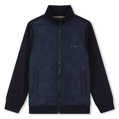 Boys Quilted Zip Up Cardigan